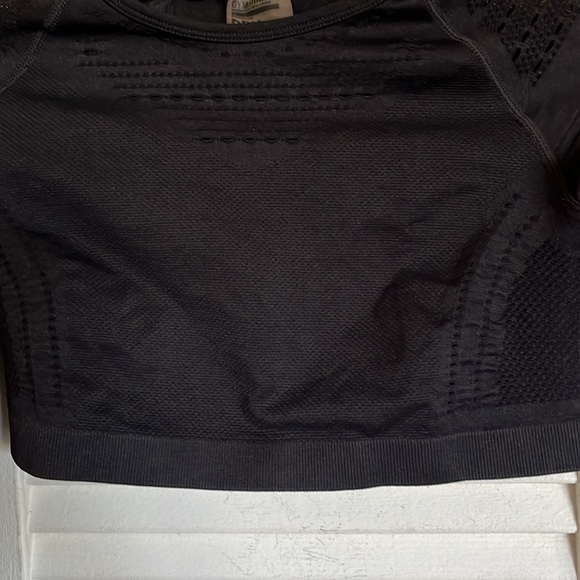Gymshark Flawless Knit Long Sleeve Crop Top Black Sz S - Picture 4 of 11